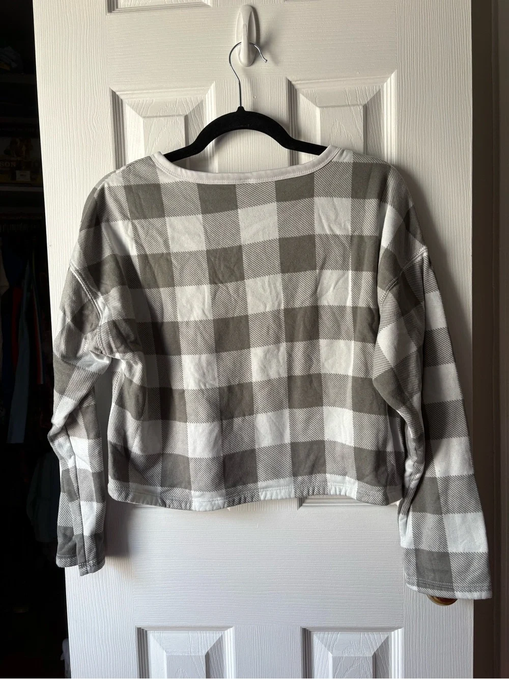 Grey and White checkered pajama set